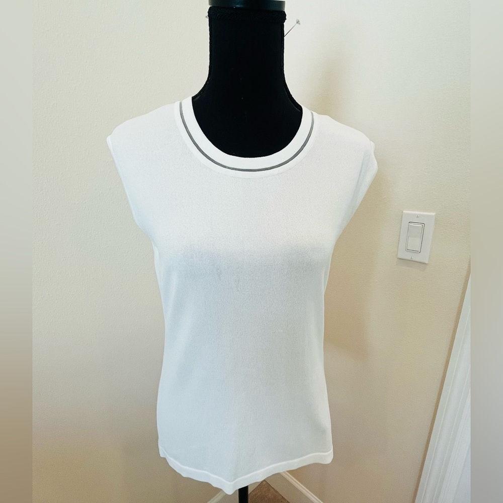 Escada White Knit Tank Top